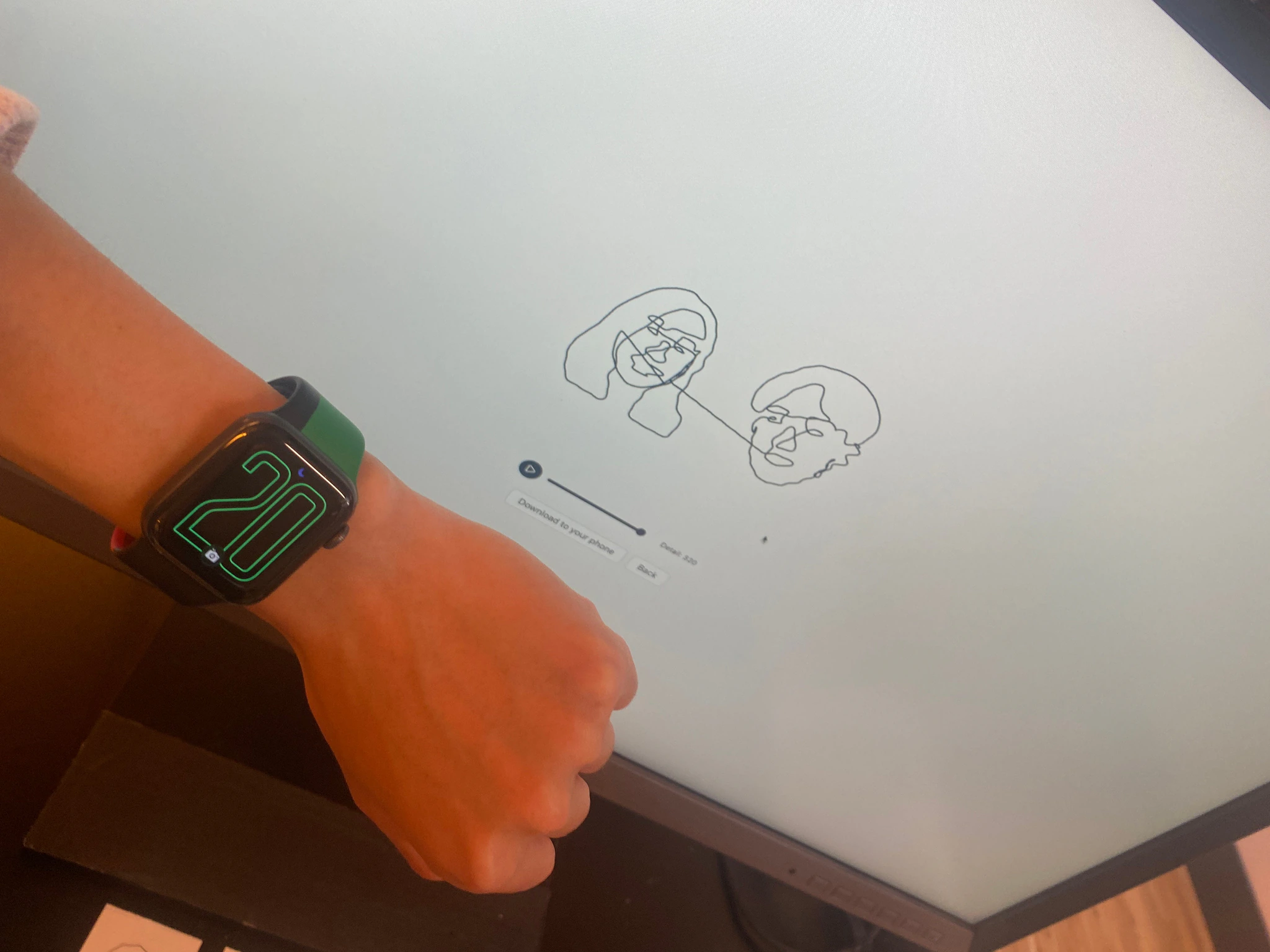 Four people trying BioGlyph together